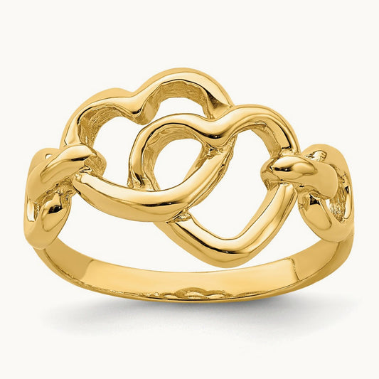 Double Cut-out Heart Ring, 14K
