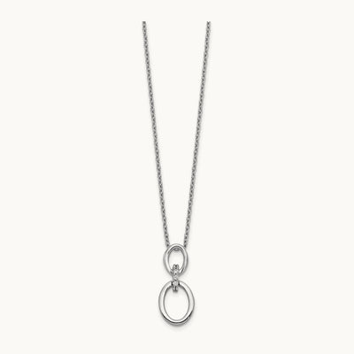 Diamond Ovals 18 inch Necklace, 14K White Gold