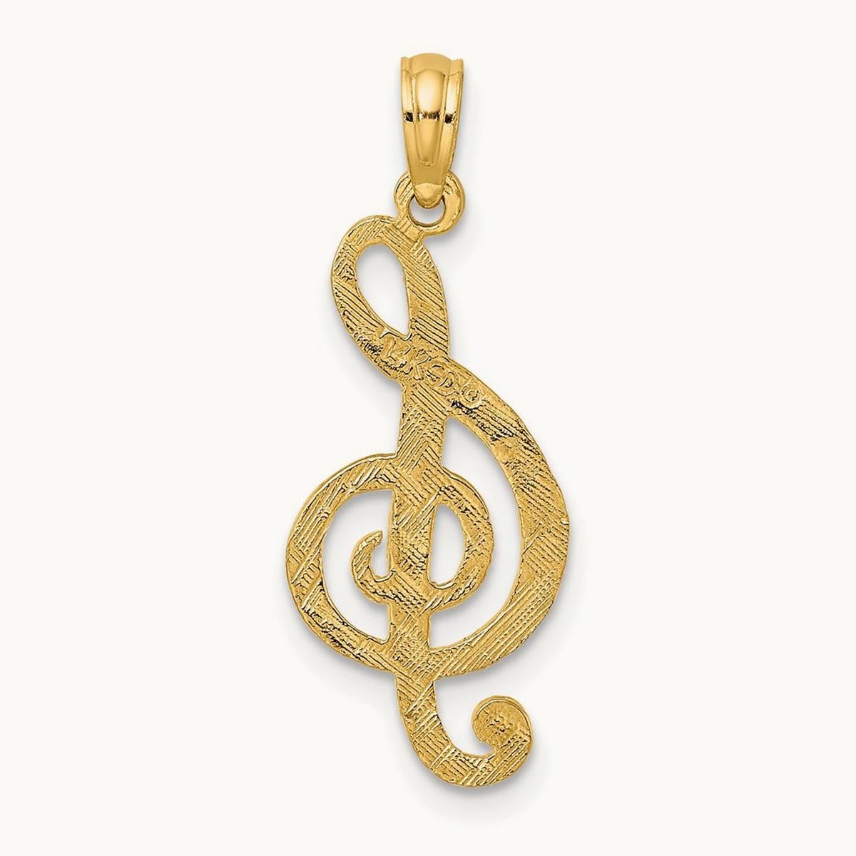 Treble Clef Charm — 14K Yellow Gold, 21.1mm