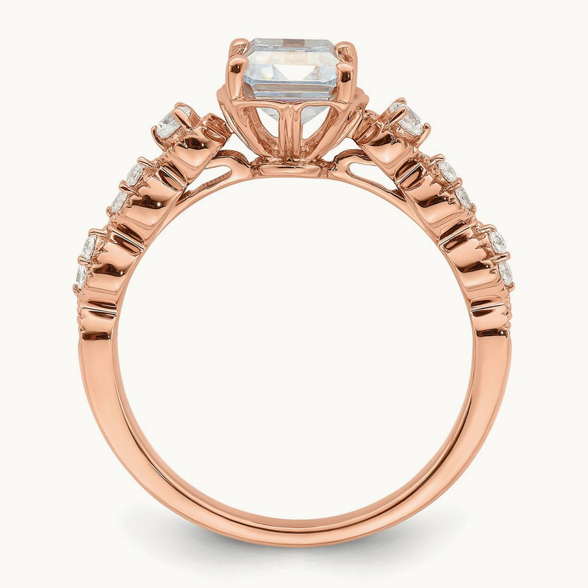 Emerald Semi-Mount Engagement Ring, 1.50 ct tw