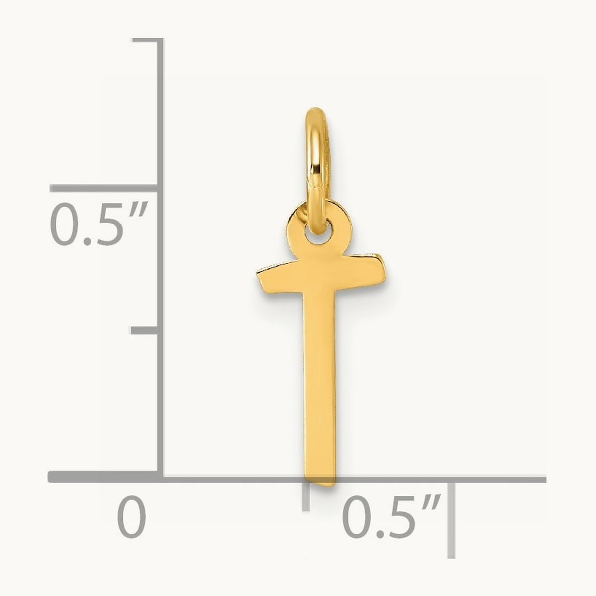 Small Slanted Block Initial Charm — 14K Yellow Gold, T