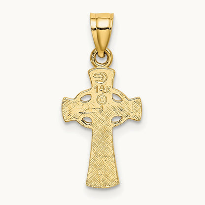 Solid Cross w/ Eternity Rings Cross Charm, 14K