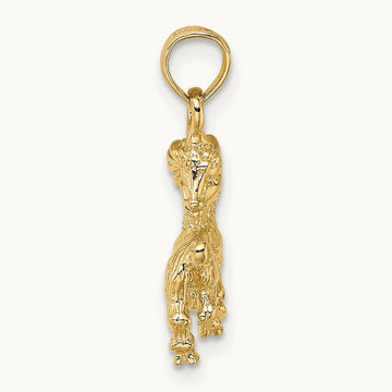 3-D Capricorn Zodiac Charm, 14K