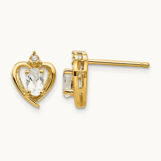 Topaz and Diamond Heart Earrings — photo set