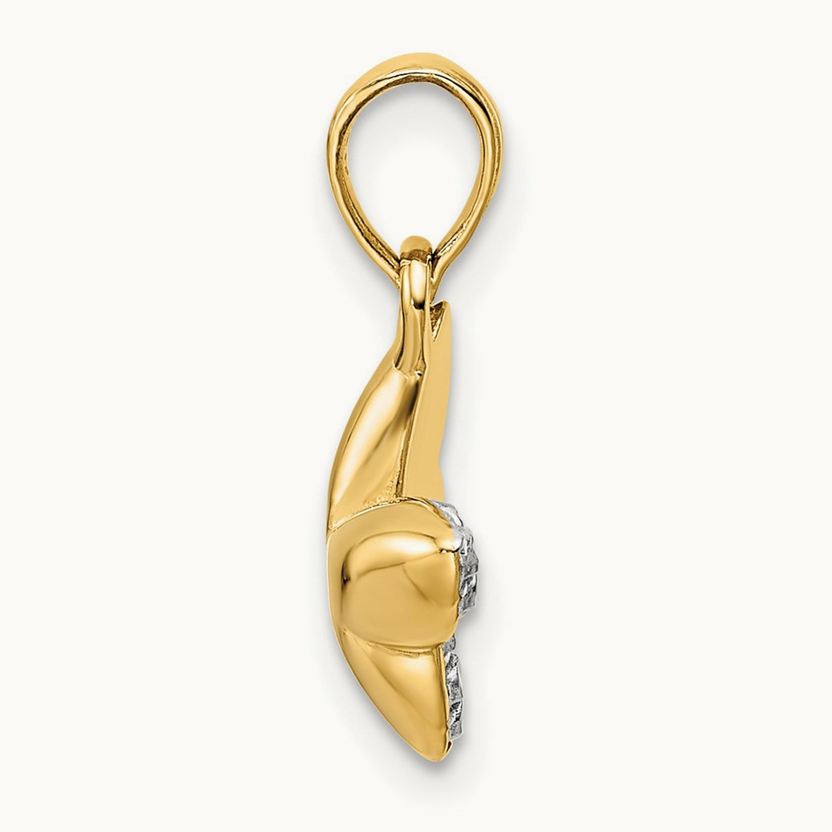Half Diamond-cut Butterfly Pendant, 14K with White Rhodium