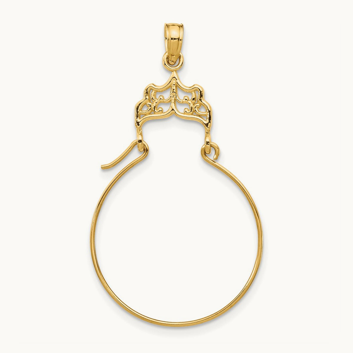 Filigree Charm Holder — 14K Yellow Gold