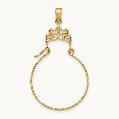 Filigree Charm Holder — 14K Yellow Gold