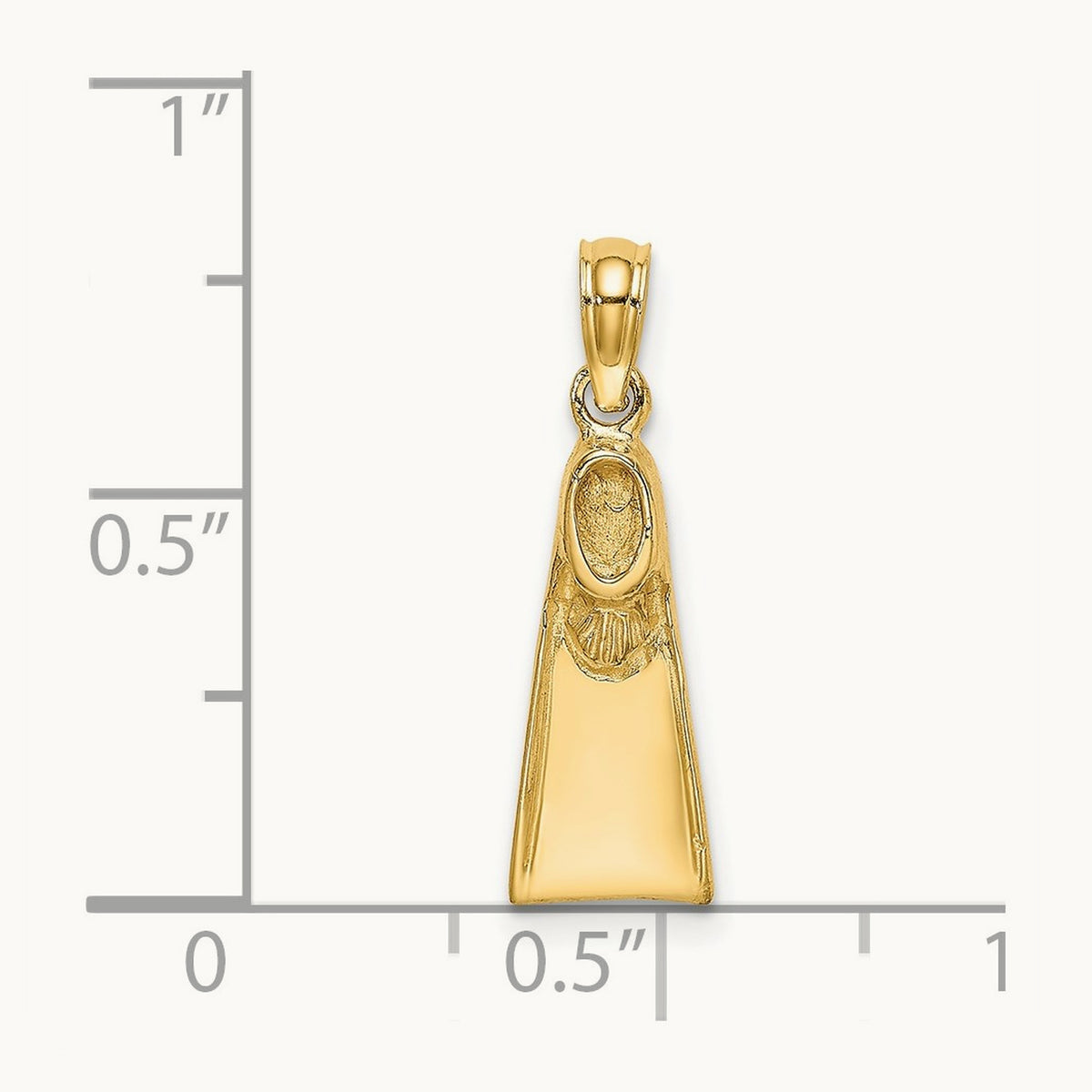 Scuba Flipper Charm — 14K Yellow Gold