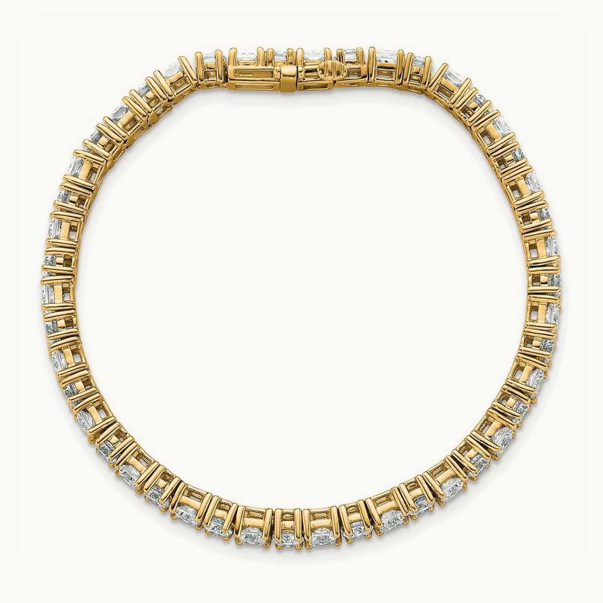 Princess/Round Tennis Bracelet, 10.00 ct tw Lab-Grown Diamond — 14K Yellow Gold
