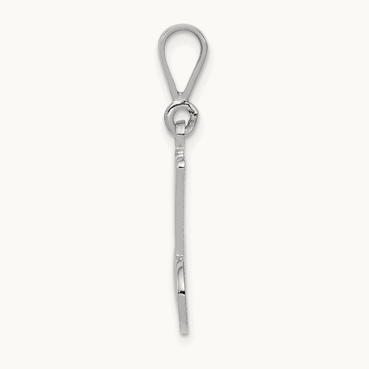 Solid Polished Script Filigree Initial Pendant — M