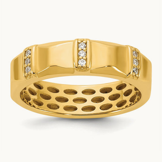 IB Goodman Mens Satin Complete 1/15ct Diamond Ring, 14K Yellow Gold