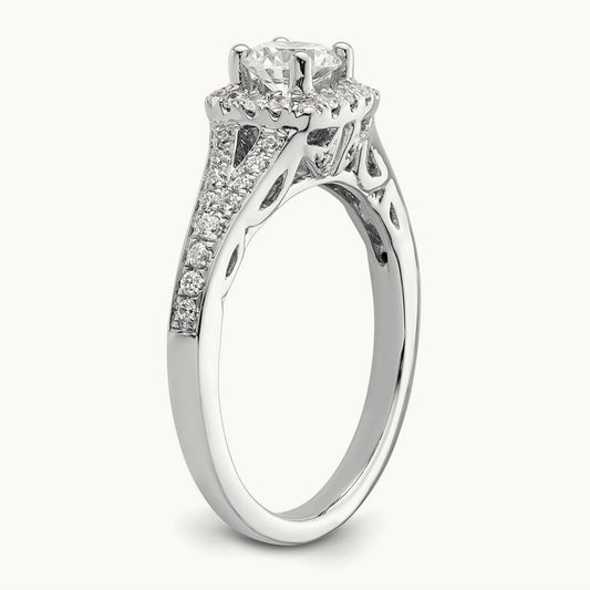 Round Semi-Mount Halo Engagement Ring, 0.25 ct tw