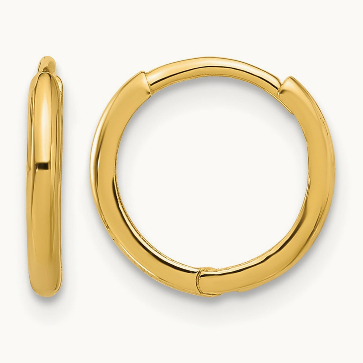 Madi K Polished Hinged Huggie Hoop Earrings, 1.45mm, 14K