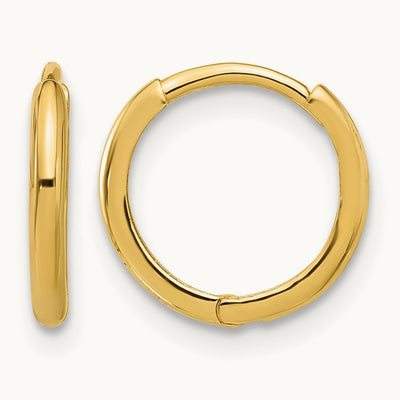 Madi K Polished Hinged Huggie Hoop Earrings, 1.45mm, 14K
