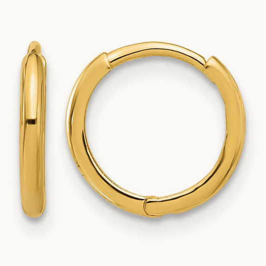 Madi K Polished Hinged Huggie Hoop Earrings, 1.45mm, 14K