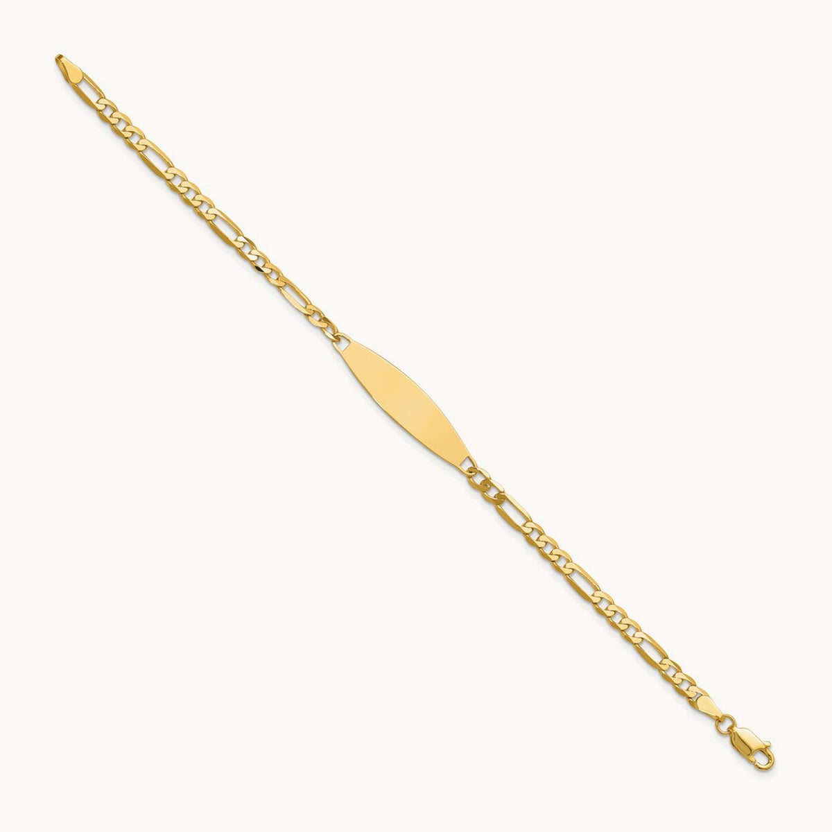 Figaro ID Bracelet, 3.0mm, 14K