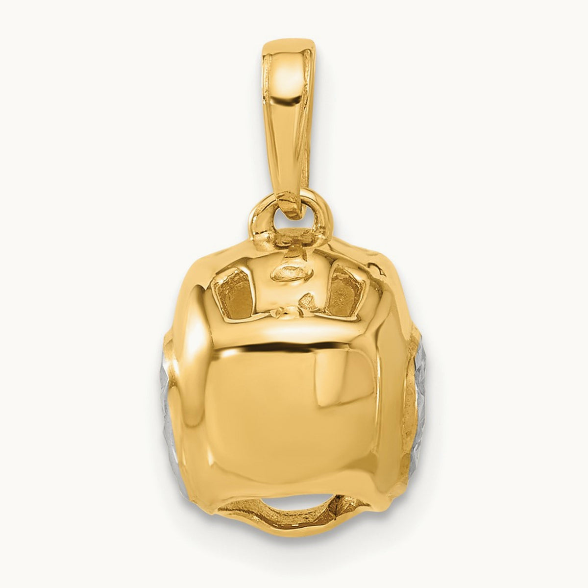 D/C Wrestling Helmet Pendant, 14K with White Rhodium