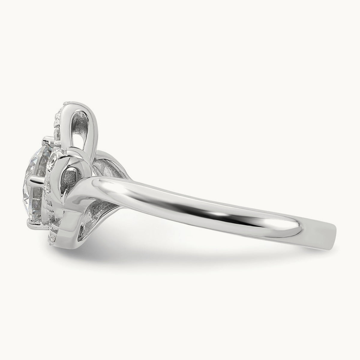 Round Engagement Ring, 0.75 ct tw Lab-Grown Diamond — 14K White Gold