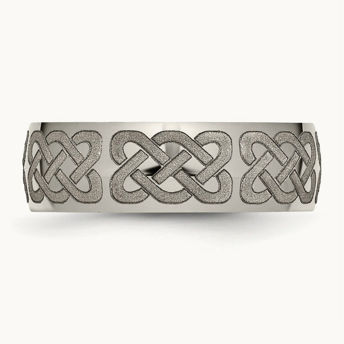 Polished Celtic Laser Design Band — photo set
