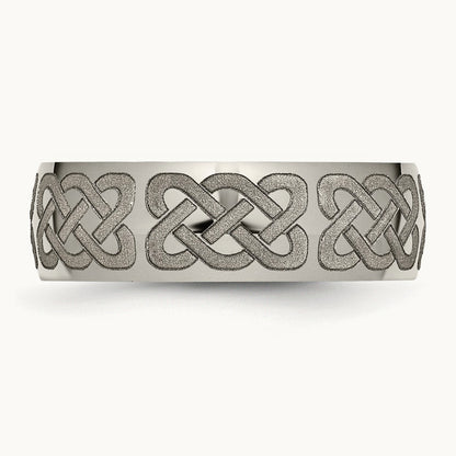 Polished Celtic Laser Design Band — photo set