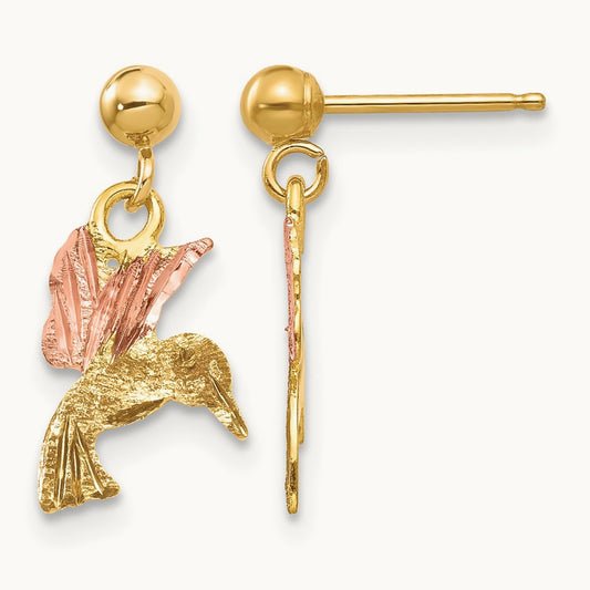 Black Hills Gold Post Dangle Earrings