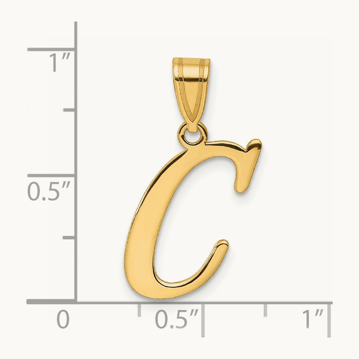 Polished Initial Pendant — C
