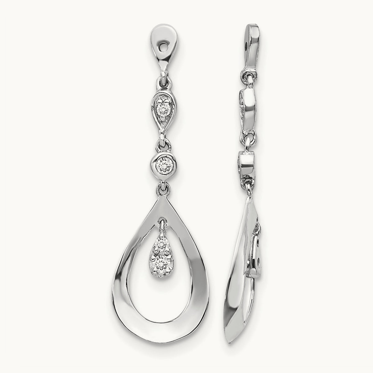Teardrop Earring Jackets, 0.10 ct tw Lab-Grown Diamond