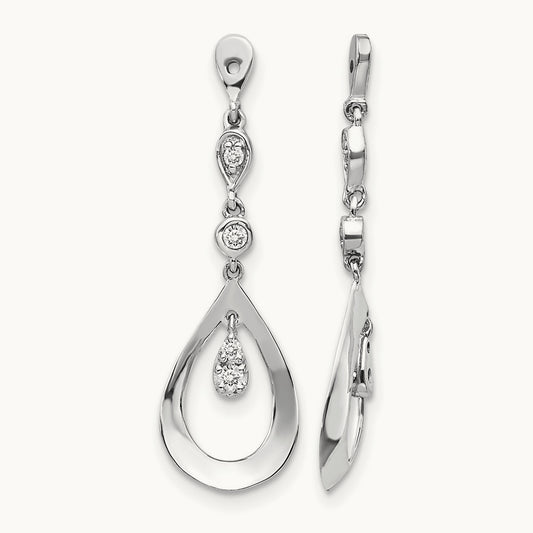 Teardrop Earring Jackets, 0.10 ct tw Lab-Grown Diamond