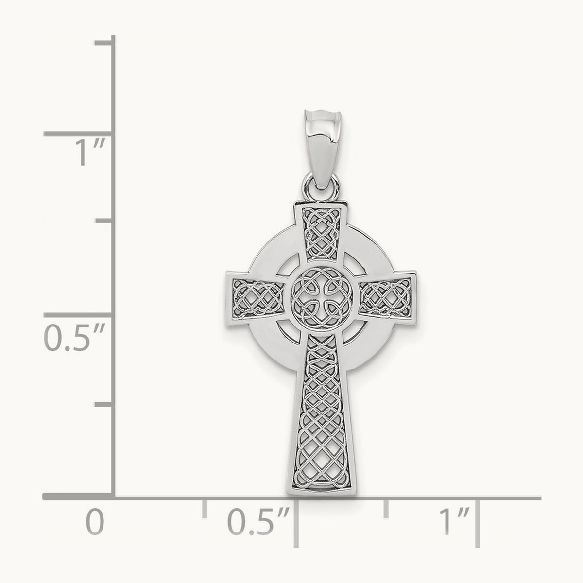 Celtic Cross Pendant, 14K White Gold