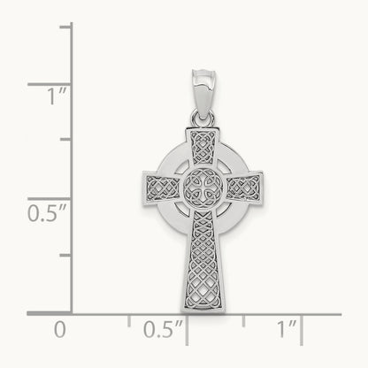 Celtic Cross Pendant, 14K White Gold