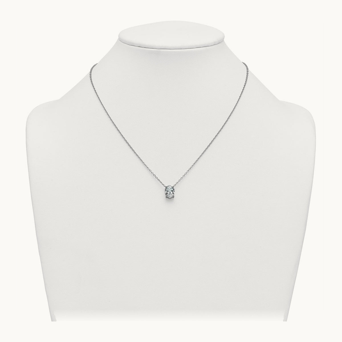 Oval Pendant Necklace, 0.25-4.00 ct tw Lab-Grown Diamond — 3 ct, 14K White Gold