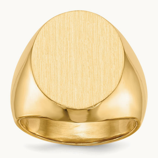 16.0x18. Closed Back Mens Signet Ring, 5mm, 14K