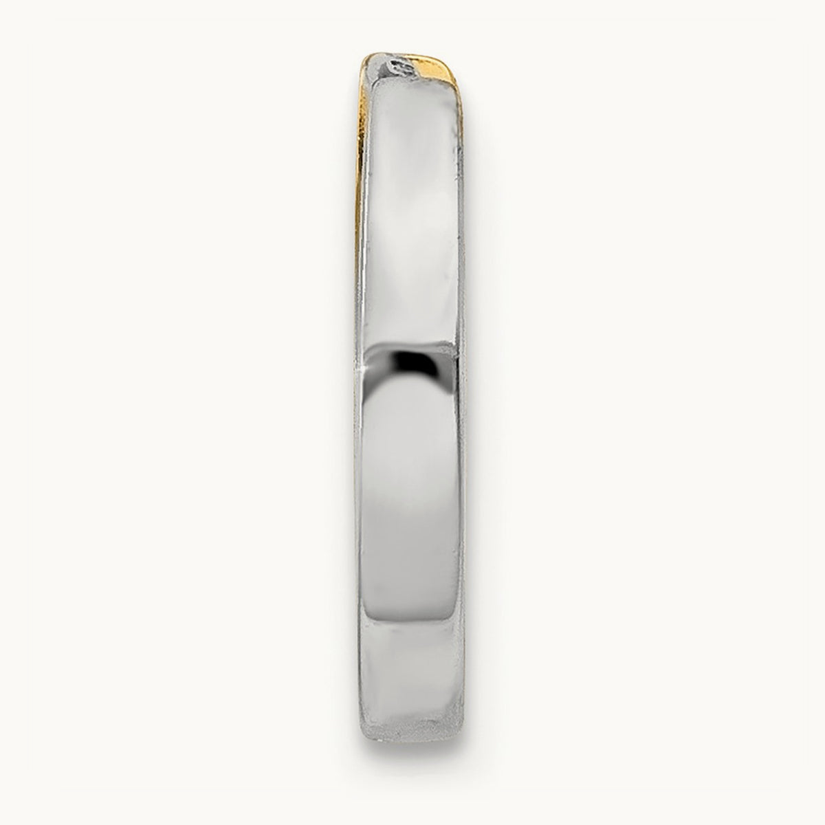 Single 14K Two-Tone Round Hinged Hoop Earring — 2mm