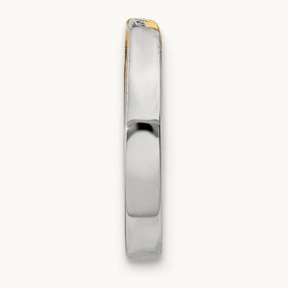 Single 14K Two-Tone Round Hinged Hoop Earring — 2mm