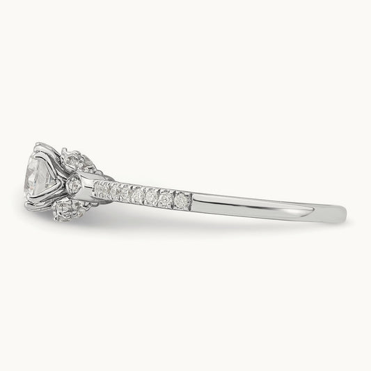 1/2ct Round Semi-Mount Engagement Dia Ring, 14K White Gold