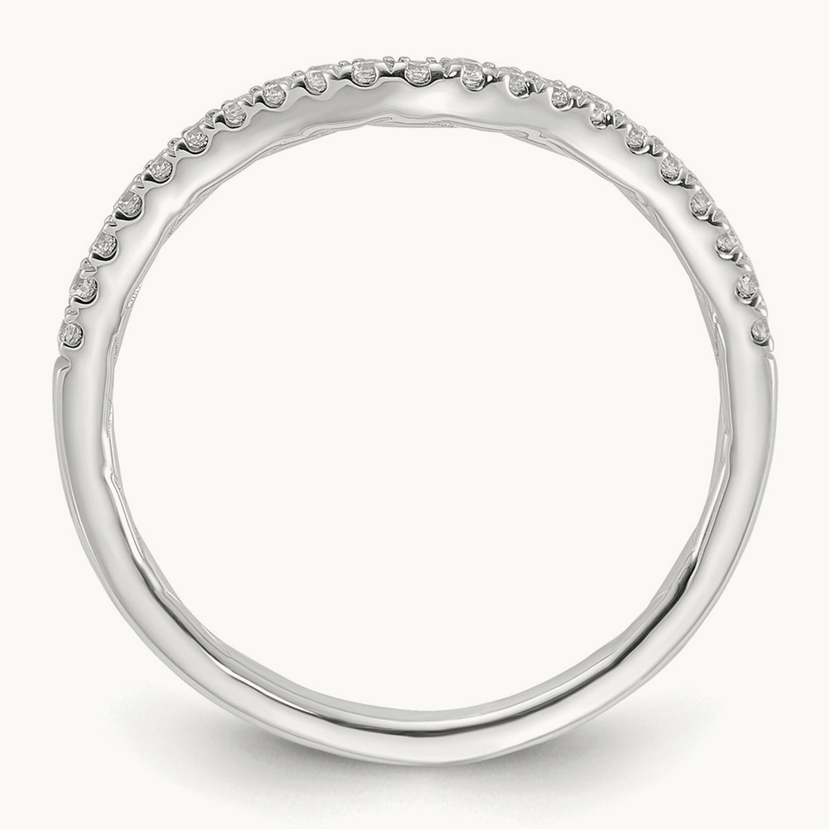 Contoured Wedding Band — 14K White Gold, VS/SI (Great), 7