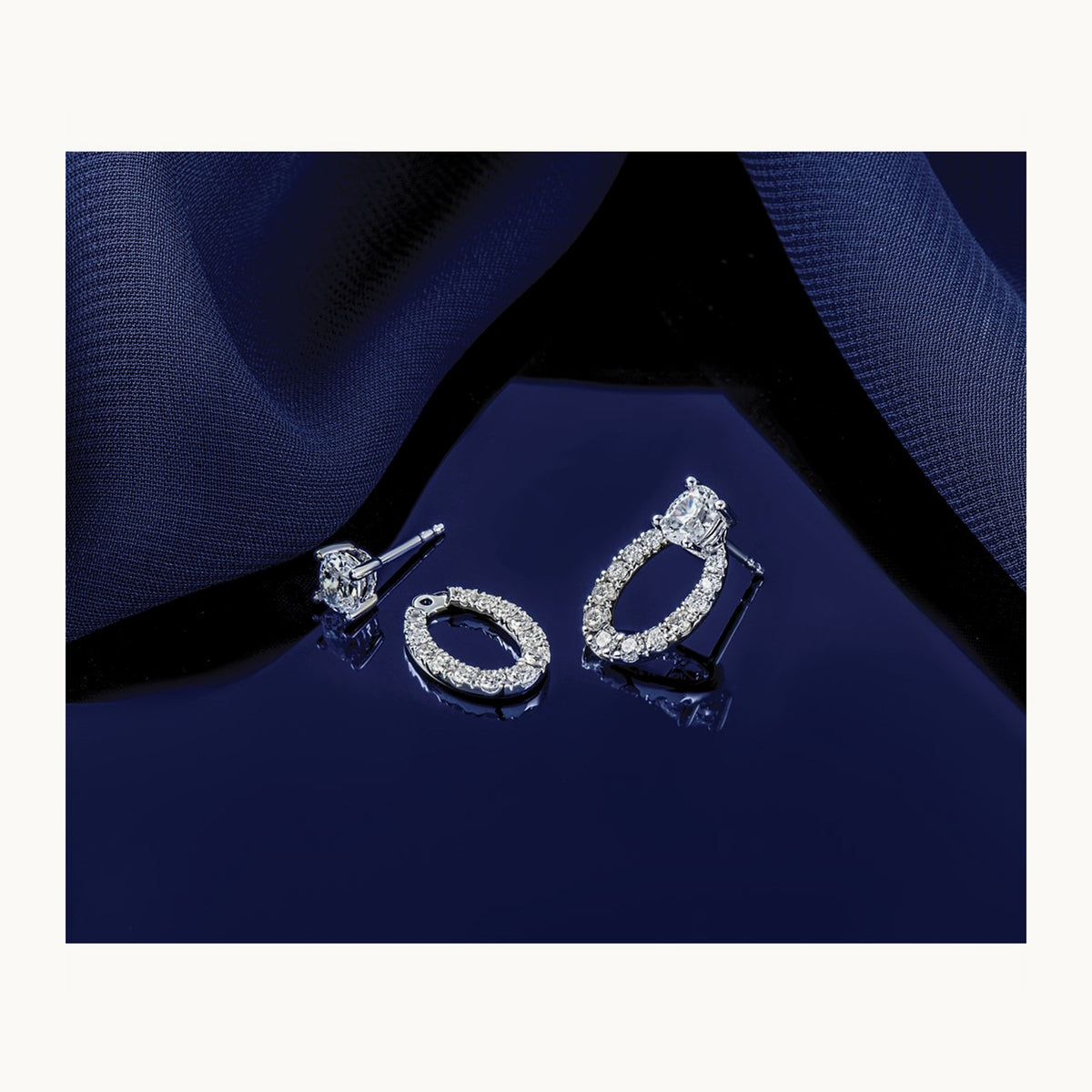 Oval Four-Prong Stud Earrings, 0.50-6.00 ct tw Lab-Grown Diamond — 1 1/2 ct, 14K White Gold