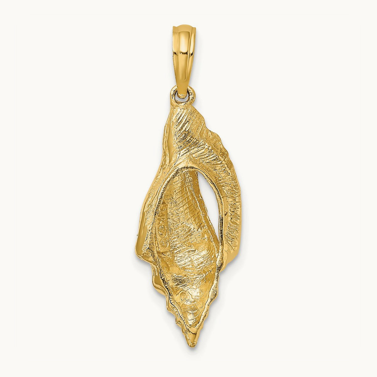 Polished Elongated Shell Charm, 14K