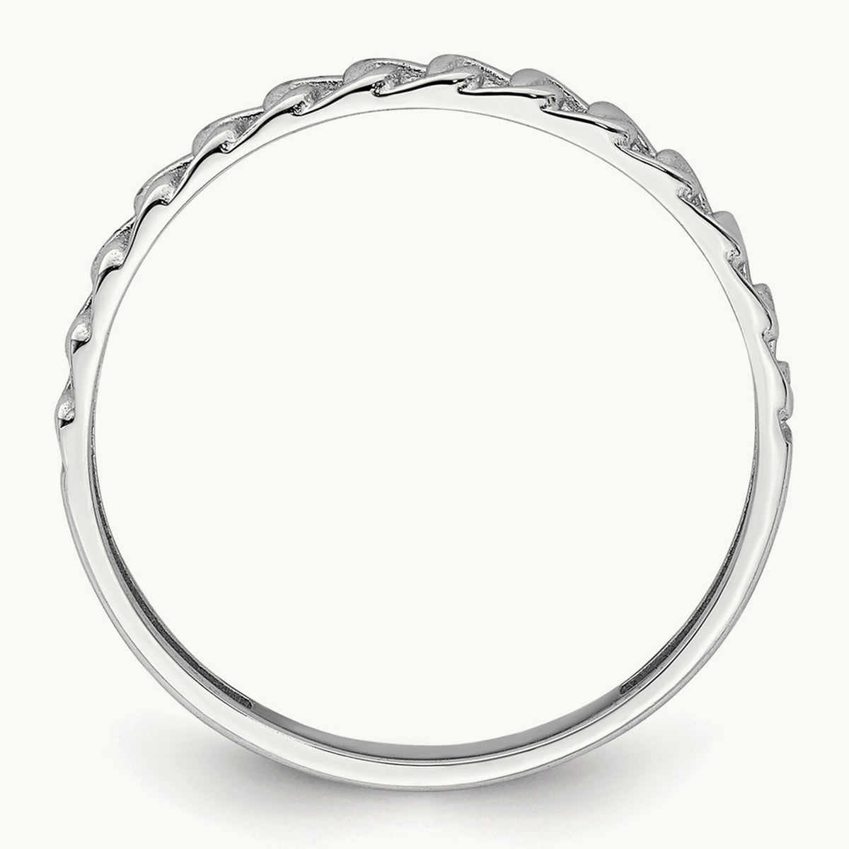 Link Design Ring — 14K White Gold, 7