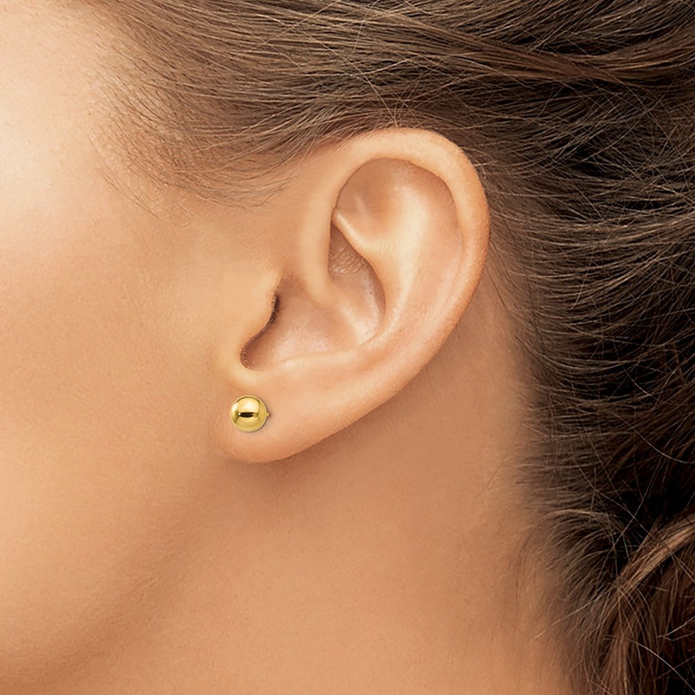Polished Ball Post Earrings — 14K Yellow Gold, 6mm