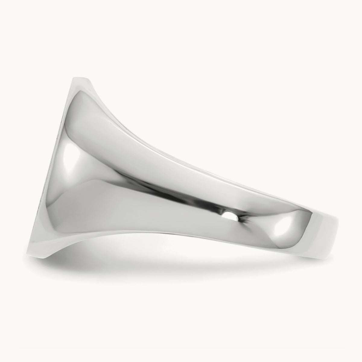 13.0x15. Open Back Signet Ring, 5mm, 14K White Gold