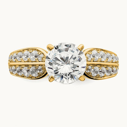 Round Semi-Mount Engagement Ring, 0.50 ct tw Lab-Grown Diamond — 5/8 ct (holds 1 ct center), 14K Yellow Gold