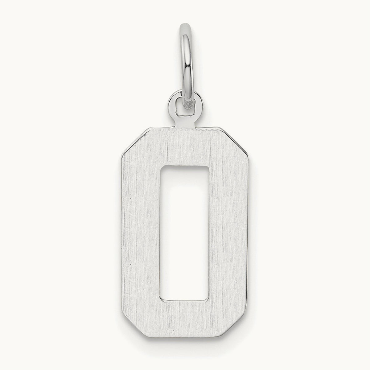 Medium Polished Number 0 Charm, 14K White Gold