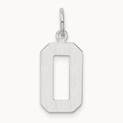 Medium Polished Number 0 Charm, 14K White Gold