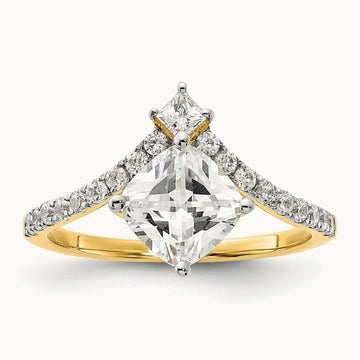 Asymmetric Cushion Semi-Mount Engagement. Ring, 0.50 ct tw