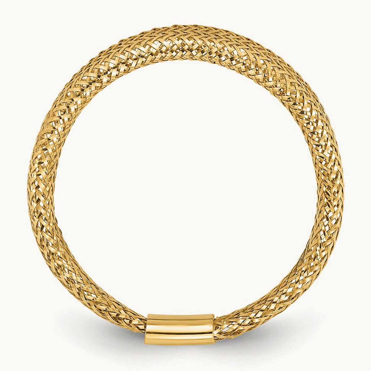Mesh Tapered Stretch Ring — 14K Yellow Gold