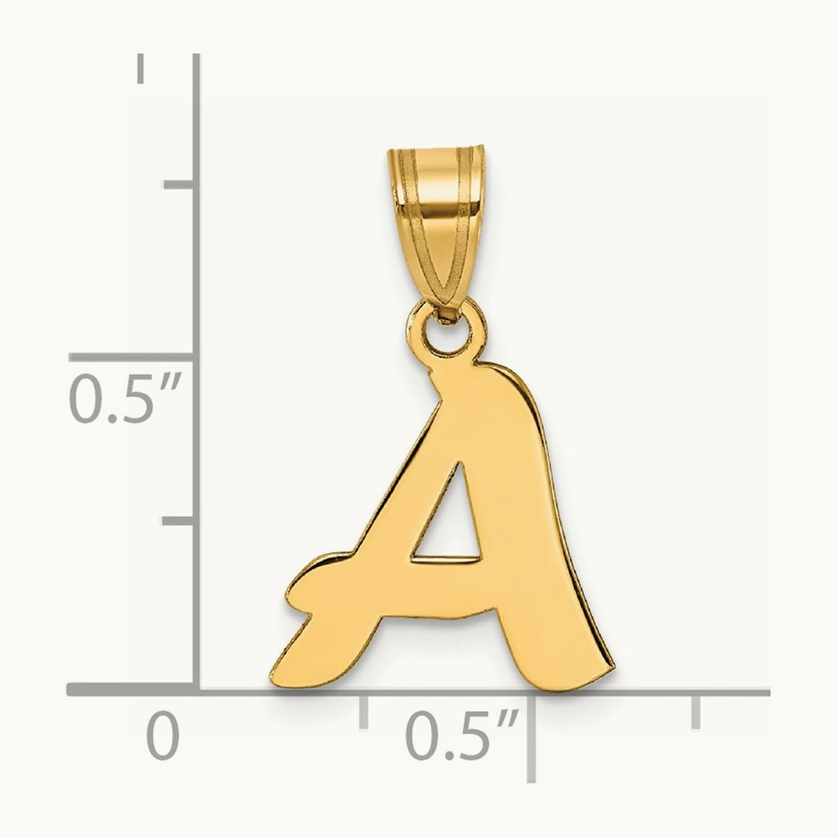 Polished Script Initial Pendant