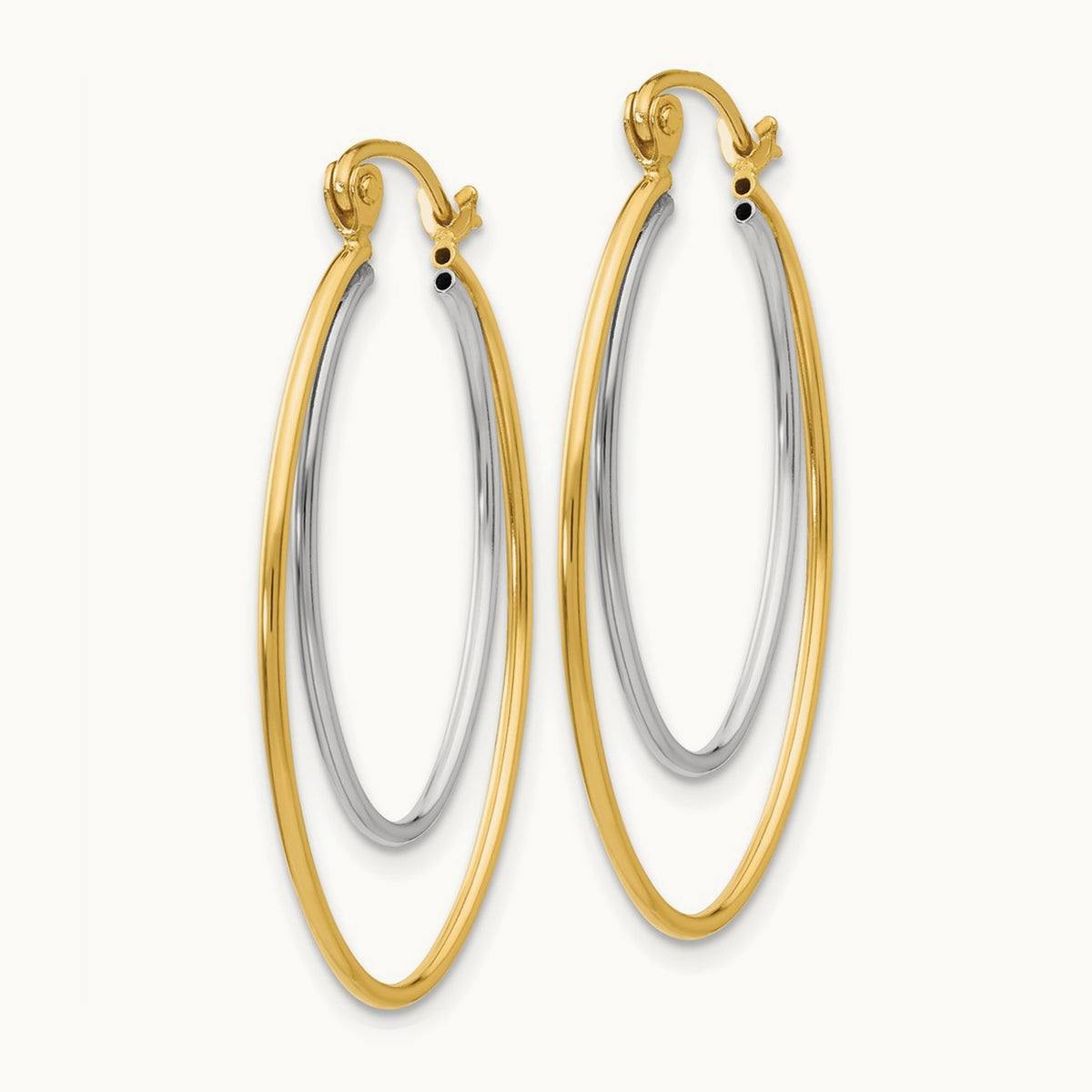 Lightweight Hoop Earrings, 14K Two Tone