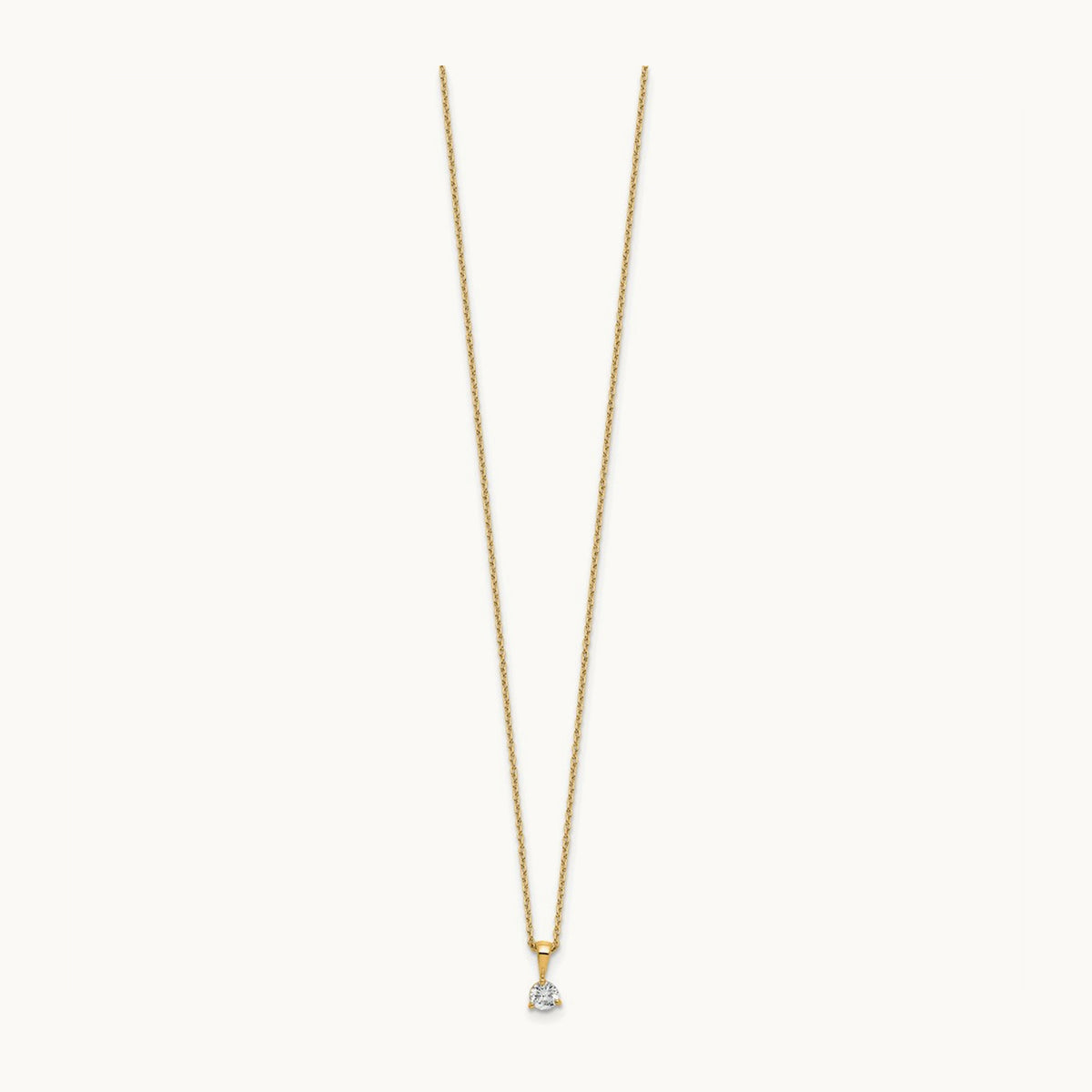 Solitaire Pendant Necklace, 1/5-1 ct Lab-Grown Diamond — 14K Yellow Gold
