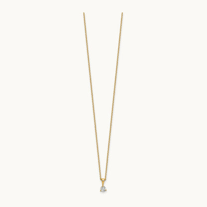 Solitaire Pendant Necklace, 1/5-1 ct Lab-Grown Diamond — 14K Yellow Gold